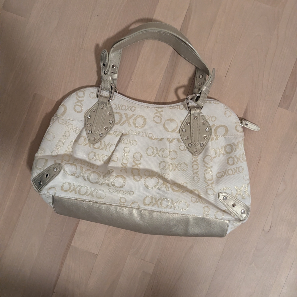 Stylish Cream and Gold Handbag